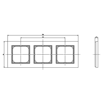 SONATA Cornice tripla per interruttori IP44, nero metallizzato