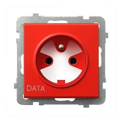 SONATA DATA single earthed socket, red, with authorization key