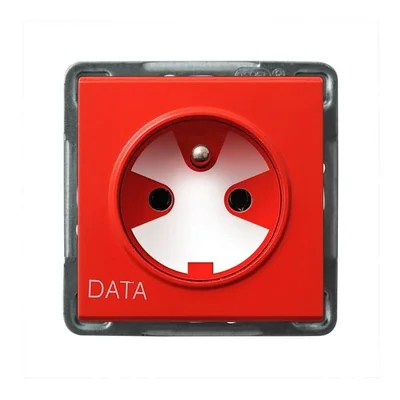 SONATA DATA single earthed socket, red, with authorization key