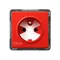 SONATA DATA single earthed socket, red, with authorization key