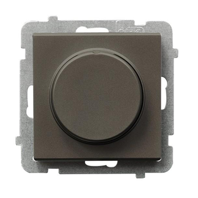 SONATA Dimmer a pulsante rotativo per carichi luminosi e ad incandescenza, metallo cioccolato, senza cornice