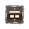 SONATA Double computer socket casing, chocolate metal, without frame