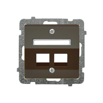 SONATA Double computer socket casing, chocolate metal, without frame