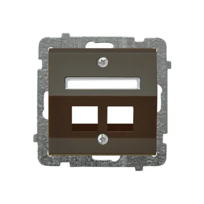 SONATA Double computer socket casing, chocolate metal, without frame