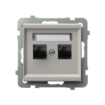 SONATA Double computer socket, category 6 MMC - cashmere color