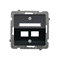 SONATA Double computer socket housing black metallic, without frame