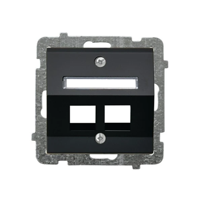 SONATA Double computer socket housing black metallic, without frame