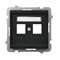 SONATA Double computer socket housing, black metallic, without frame