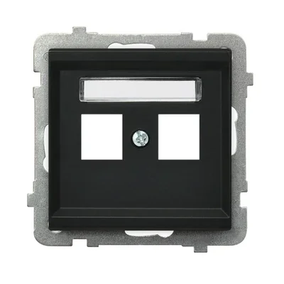SONATA Double computer socket housing, black metallic, without frame