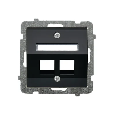 SONATA Double computer socket housing black metallic, without frame