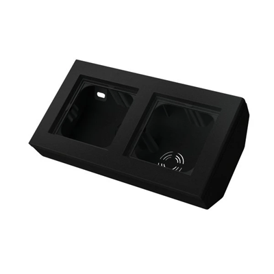 SONATA Double corner box with a black metallic frame