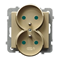 SONATA Double earthed socket with shutters for current paths, champagne gold