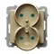 SONATA Double earthed socket with shutters for current paths, champagne gold