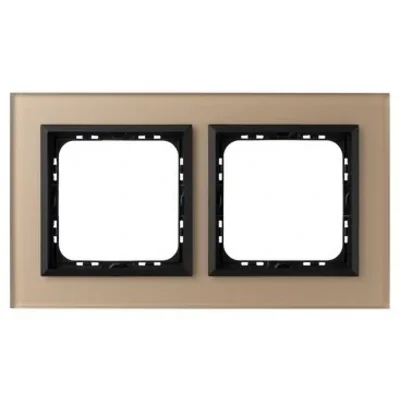 SONATA Double frame - champagne color, frosted glass