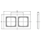 SONATA Double frame for IP44 switches, black metallic