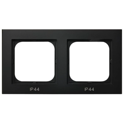 SONATA Double frame for IP44 switches, black metallic