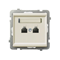 SONATA Double parallel telephone socket ecru