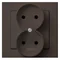 SONATA Double socket chocolate metallic