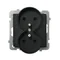 SONATA Double socket outlet black metallic