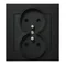SONATA Double socket outlet black metallic