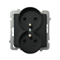 SONATA Double socket outlet black metallic