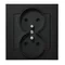 SONATA Double socket outlet black metallic
