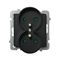 SONATA Double socket outlet with earthing and shutters for current paths, black metallic