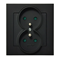 SONATA Double socket outlet with earthing and shutters for current paths, black metallic