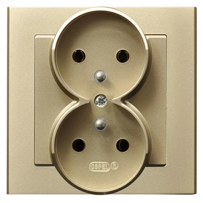 SONATA Double socket with earthing champagne gold