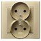 SONATA Double socket with earthing champagne gold