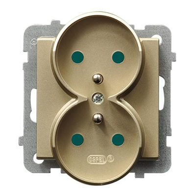 SONATA Double socket with earthing champagne gold