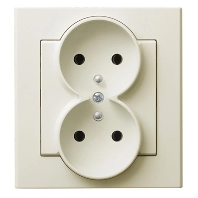 SONATA Double socket with earthing ecru