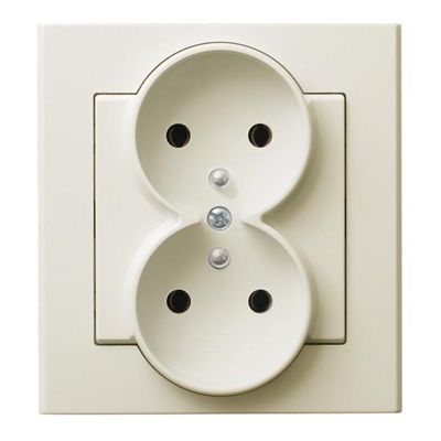 SONATA Double socket with earthing ecru