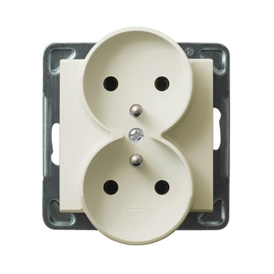 SONATA Double socket with earthing ecru