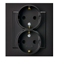SONATA Double socket with earthing schuko black metallic