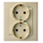 SONATA Double socket with earthing schuko champagne gold
