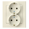 SONATA Double socket with earthing schuko ecru