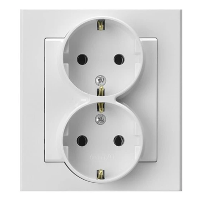 SONATA Double socket with earthing schuko white