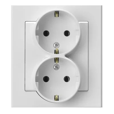 SONATA Double socket with earthing schuko white