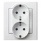 SONATA Double socket with earthing schuko white