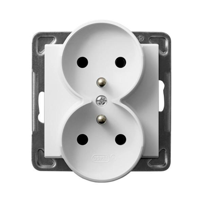 SONATA Double socket with earthing white