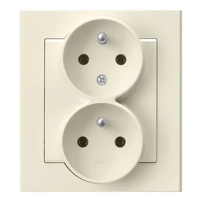 SONATA Double socket with ecru phase invariability function