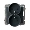SONATA Double socket with grounding and current path shutters, module without frame - graphite gray color