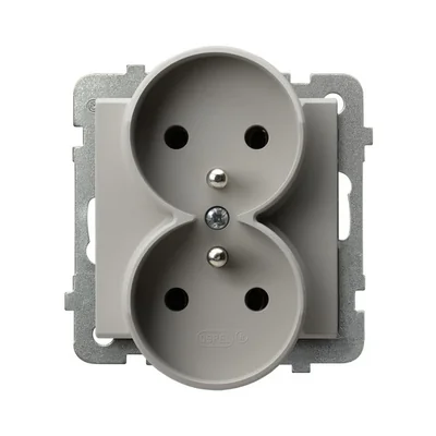 SONATA Double socket with grounding cashmere