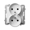 SONATA Double socket with grounding, module without frame - matt white