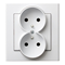 SONATA Double socket with grounding white