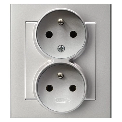 SONATA Double socket with phase invariability function matt silver