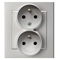 SONATA Double socket with phase invariability function matt silver