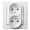 SONATA Double socket with phase invariability function matt silver