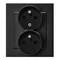 SONATA Double socket with phase invariance function black metallic